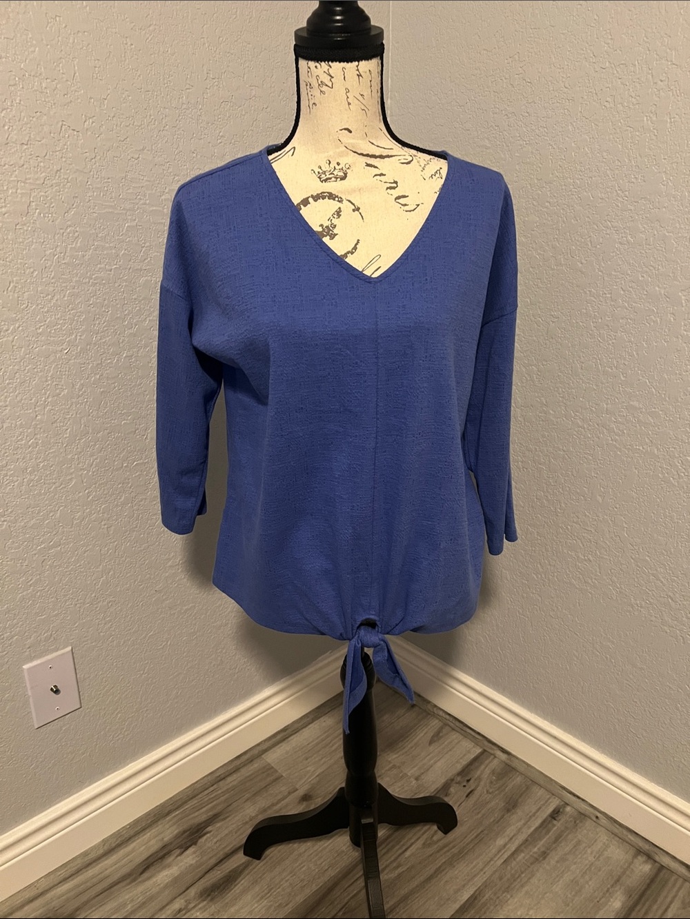 Talbots Cornflower Blue V-Neck Tie-Front Tunic